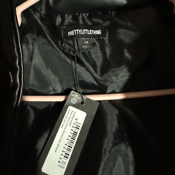 PLT Black Faux Leather Elastic Hem Bubble Puffer - Picture 5 of 5